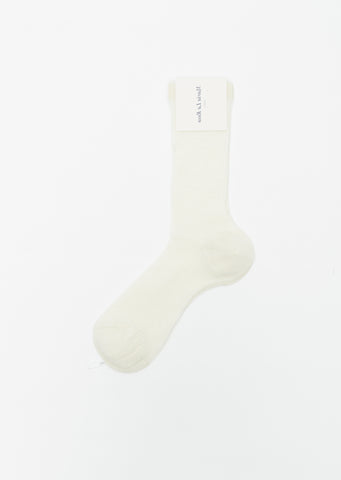 Wool Blend Socks — Cream