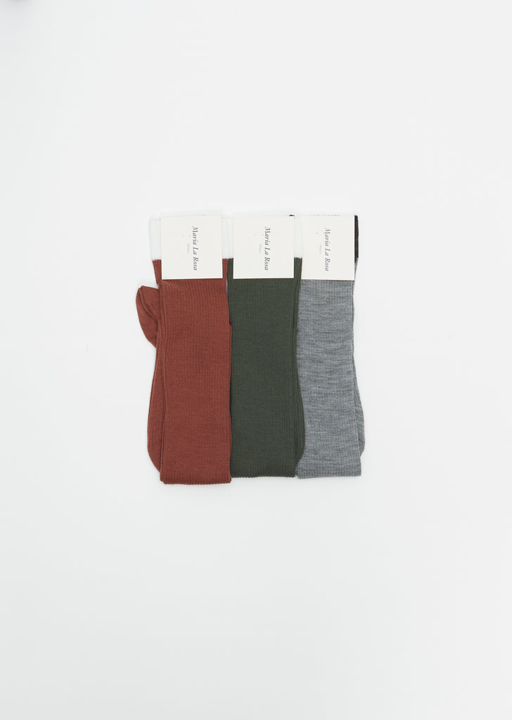Knee High Wool Blend Socks — Green