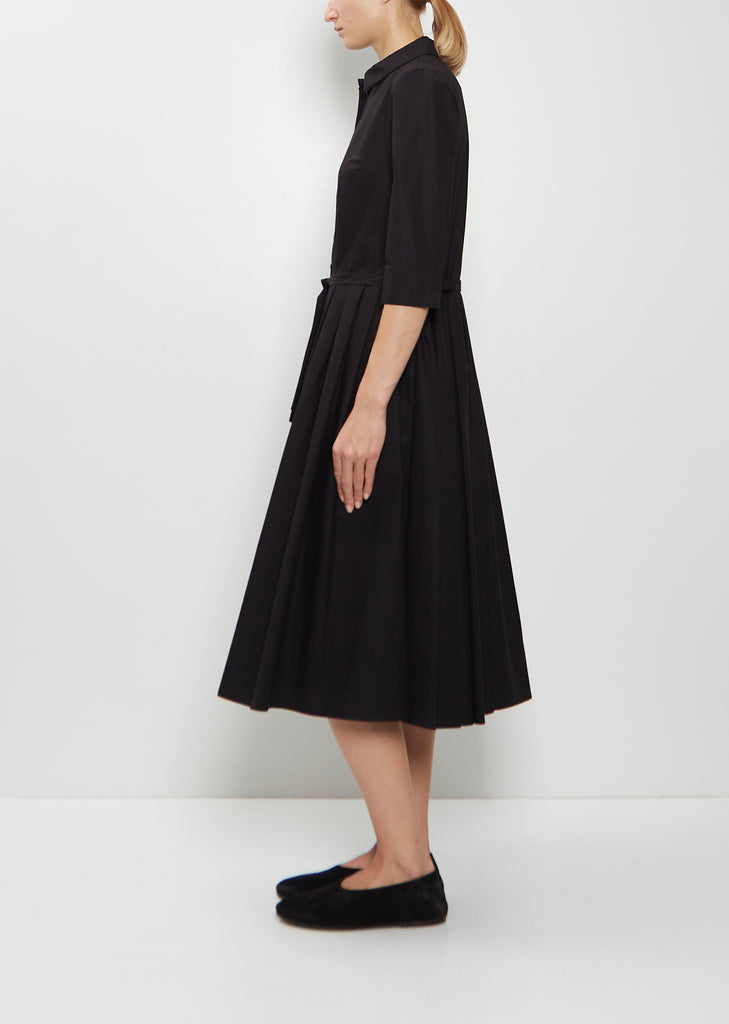 Cotton Belted Pleated Dress