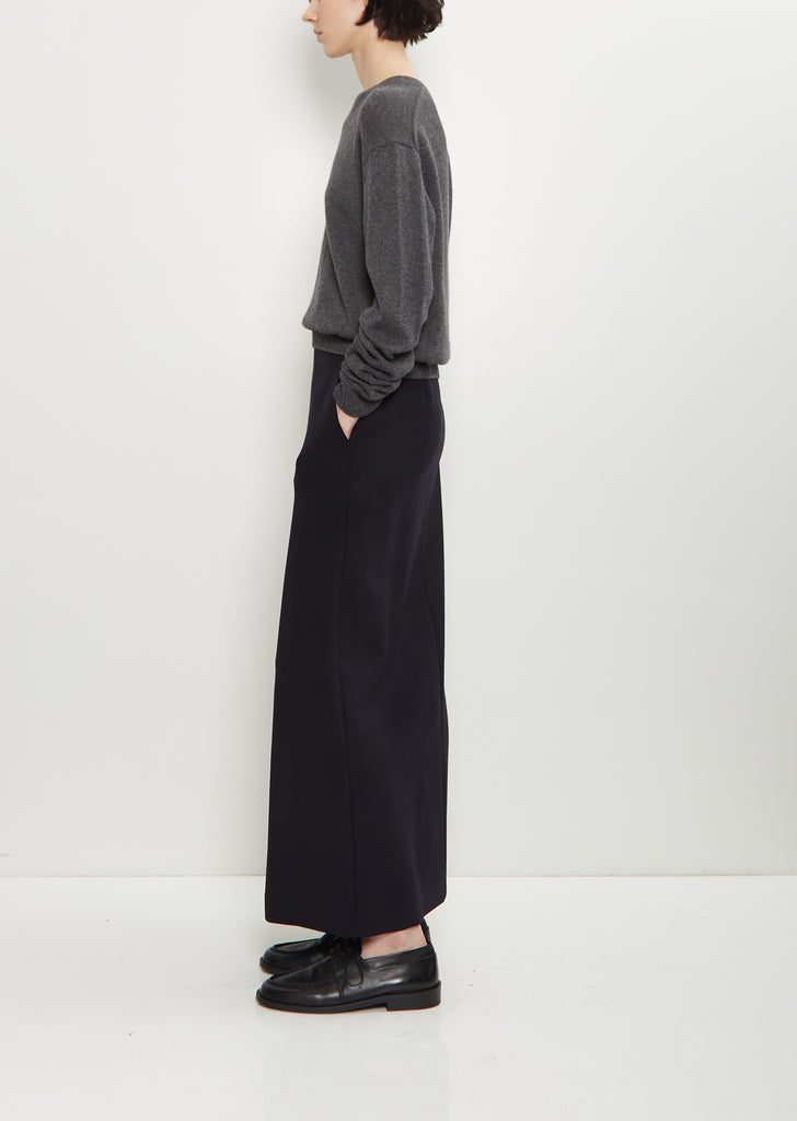 Tense Wool Double Cloth Slit Skirt