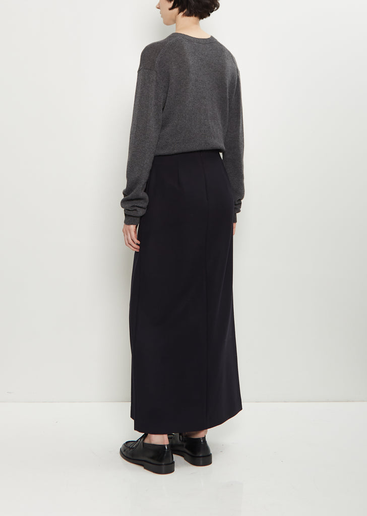 Tense Wool Double Cloth Slit Skirt