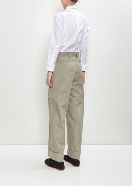 【BAON】Panpin Cotton Color Pants Akari Pleated Cotton Pants by Black Crane- La Garçonne