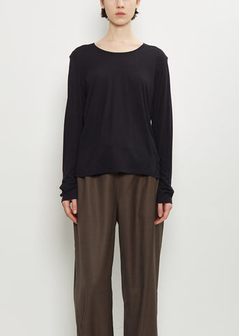 Ava Wool Blend Boat Neck Tee