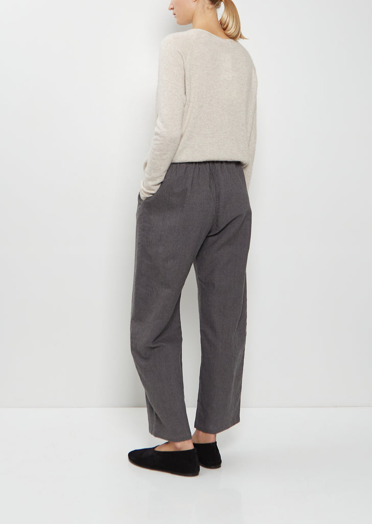 Linen Wool Wide Pull On Pant — Stone