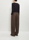 Cove Wool Wide Pants — Brown Melange