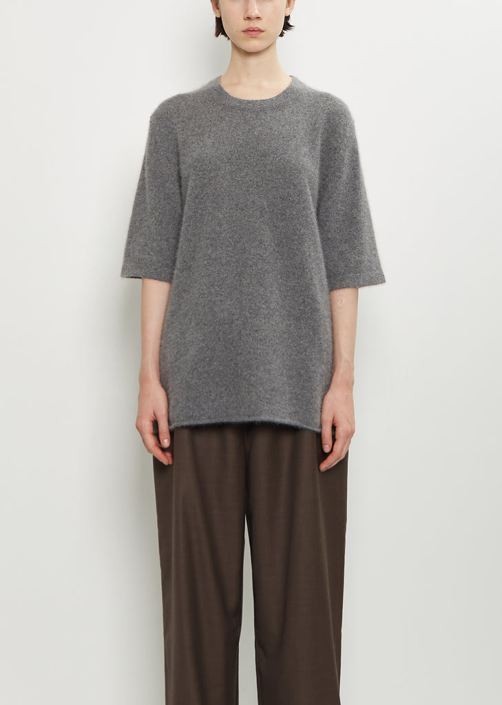 Raven Mercerized Wool Sweater — Anthracite Melange