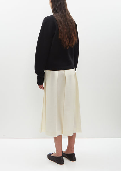 Wool Cashmere Hammered Button Cardigan — Black – La Garçonne