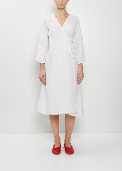 Handwoven Linen Wrap Dress – La Garçonne