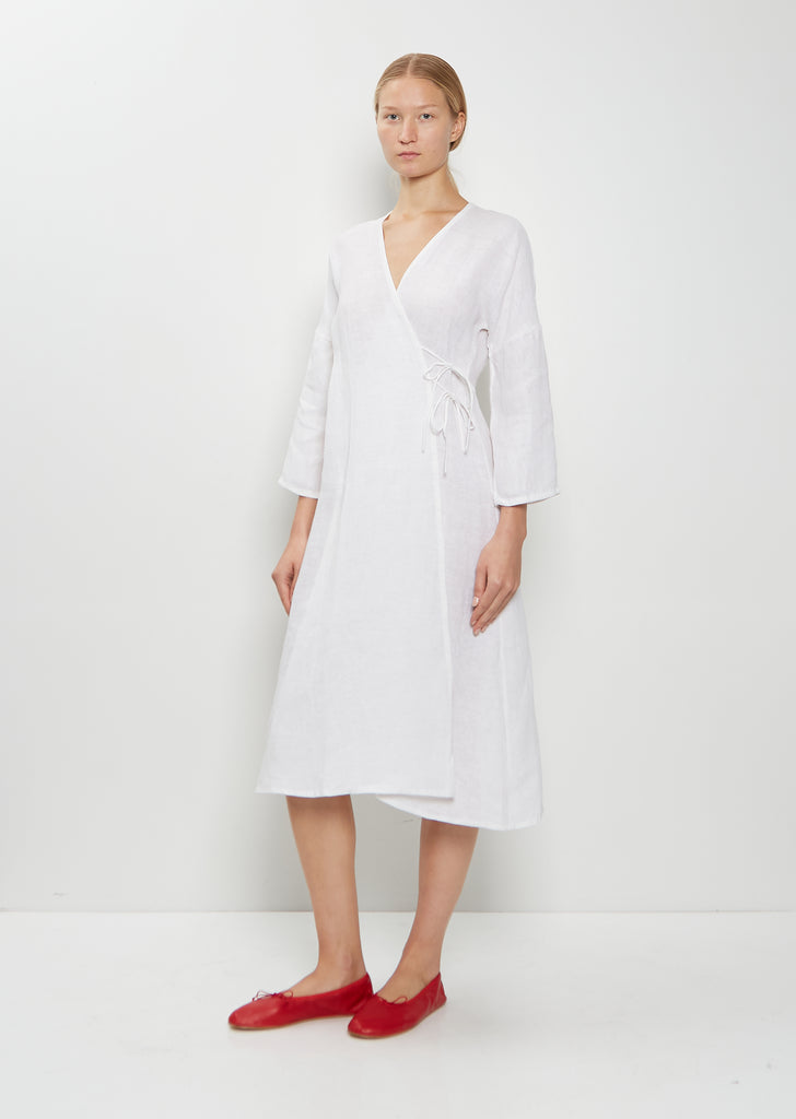 Handwoven Linen Wrap Dress
