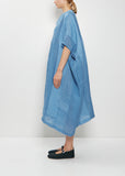 Yoruba Handwoven Linen Tunic Dress — Denim