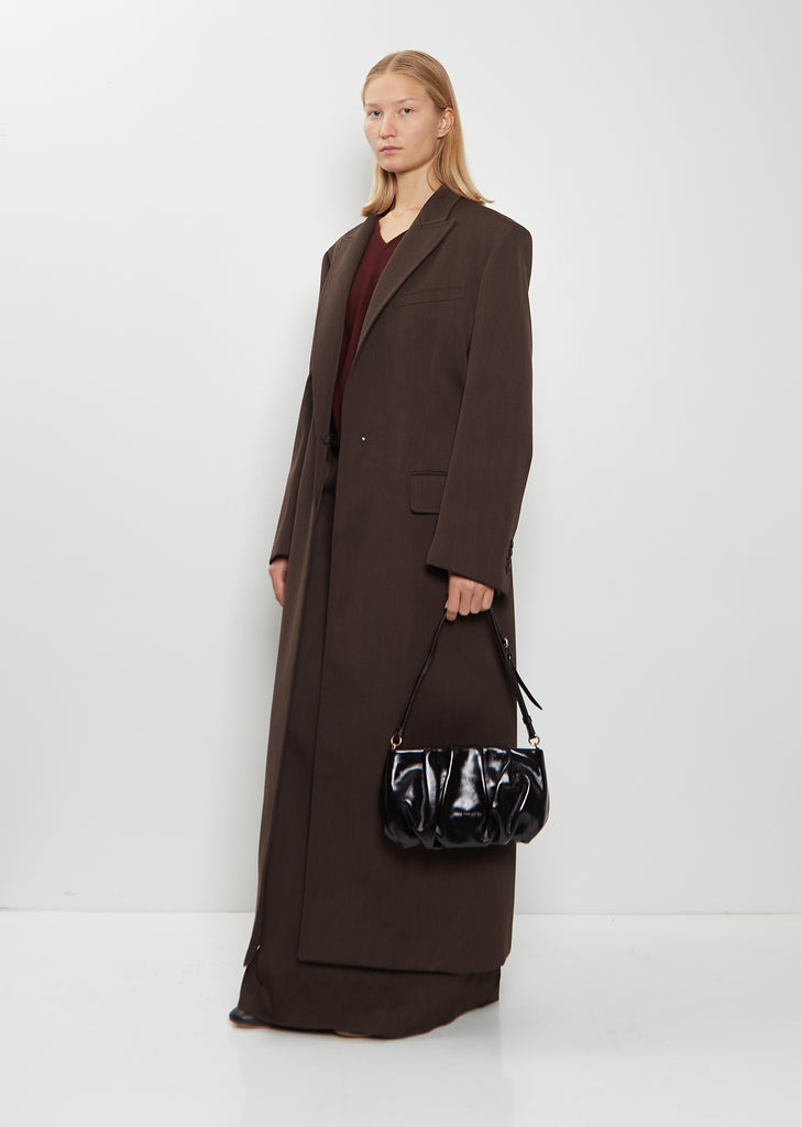 Shoulder Leather Cloud Bag — Ruby