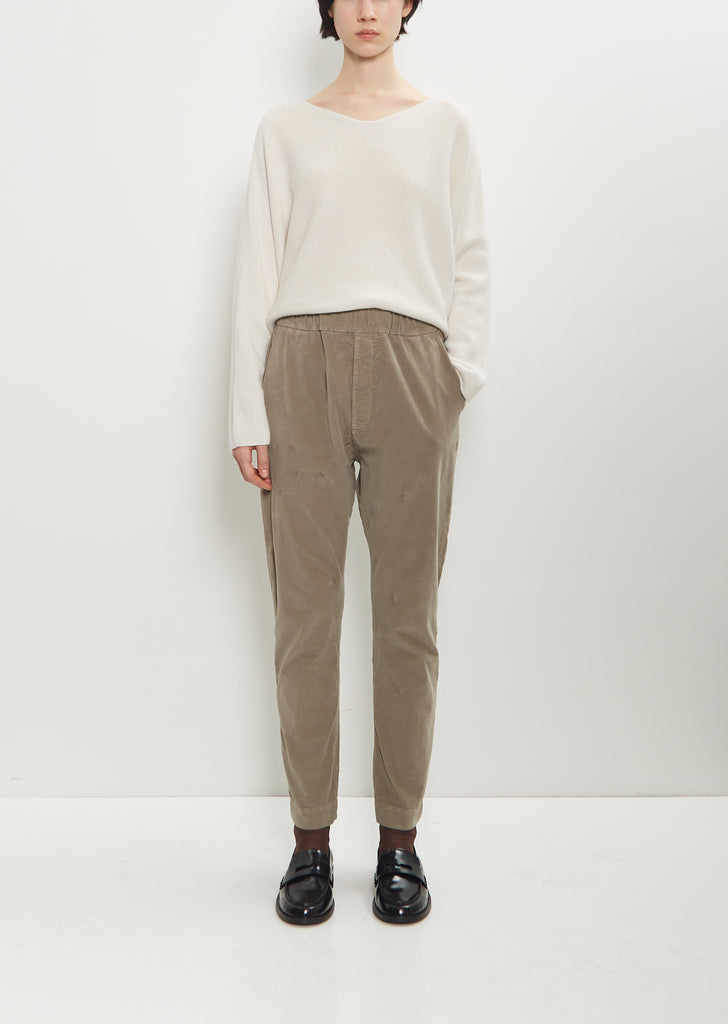 Velvet Slim Trousers — Marron Glace