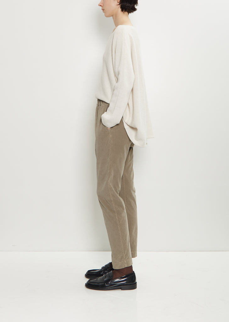 Velvet Slim Trousers — Marron Glace