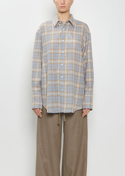 Airy Wool Flannel Shirt — Light Blue – La Garçonne
