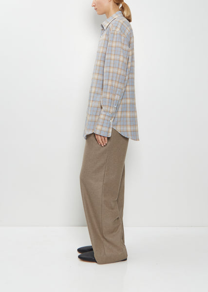Airy Wool Flannel Shirt — Light Blue – La Garçonne