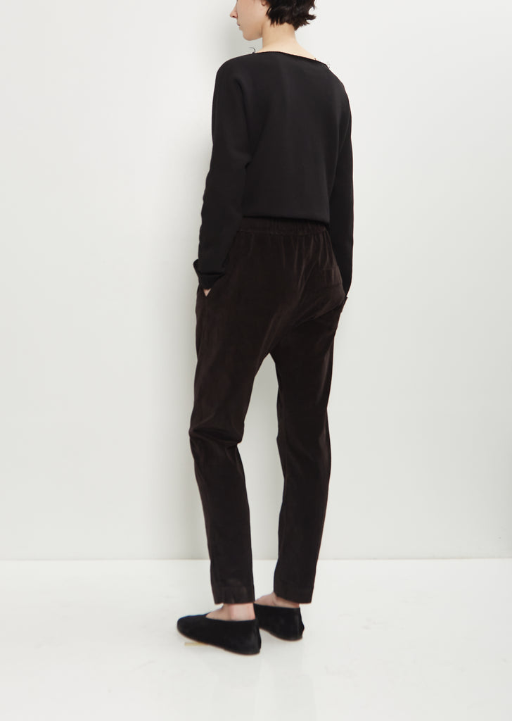 Velvet Slim Trousers — Chocolate