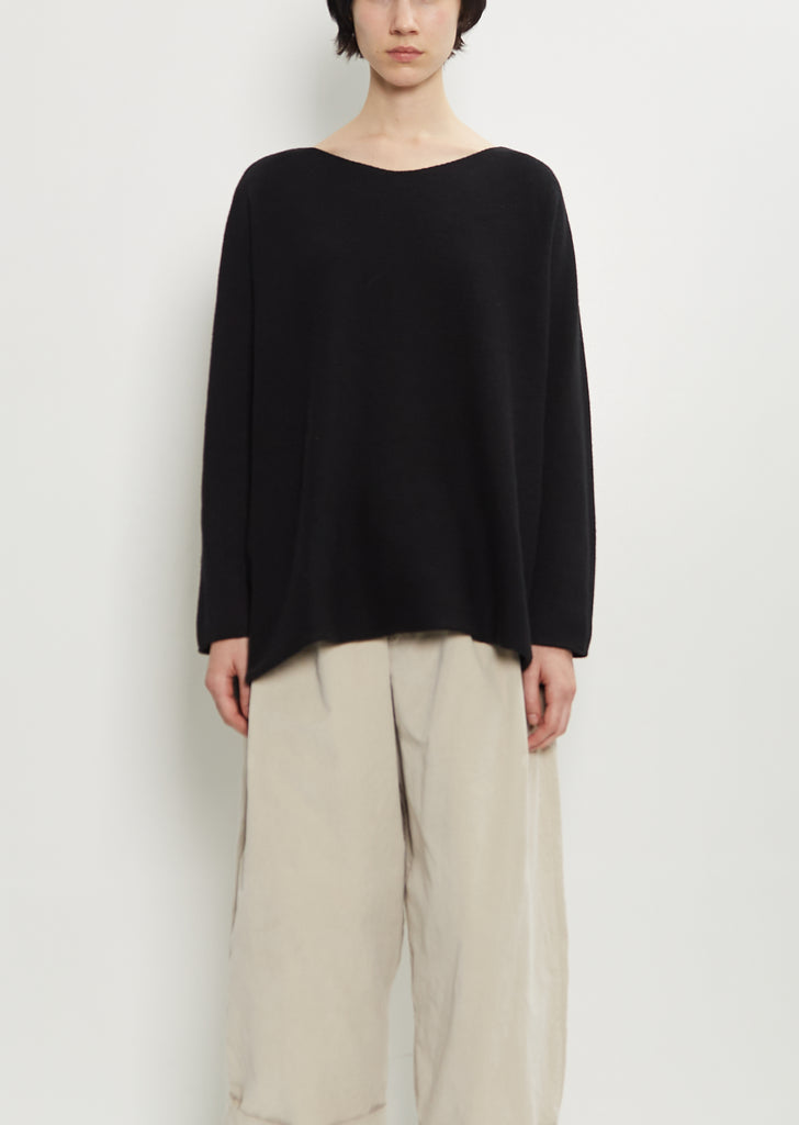 Cashmere Oversized Boatneck — Black