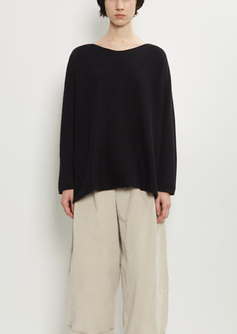Cashmere Oversized Boatneck — Black