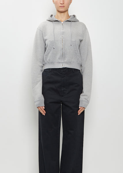 Dyed Pima Cotton Zip Sweatshirt — Top Gray – La Garçonne