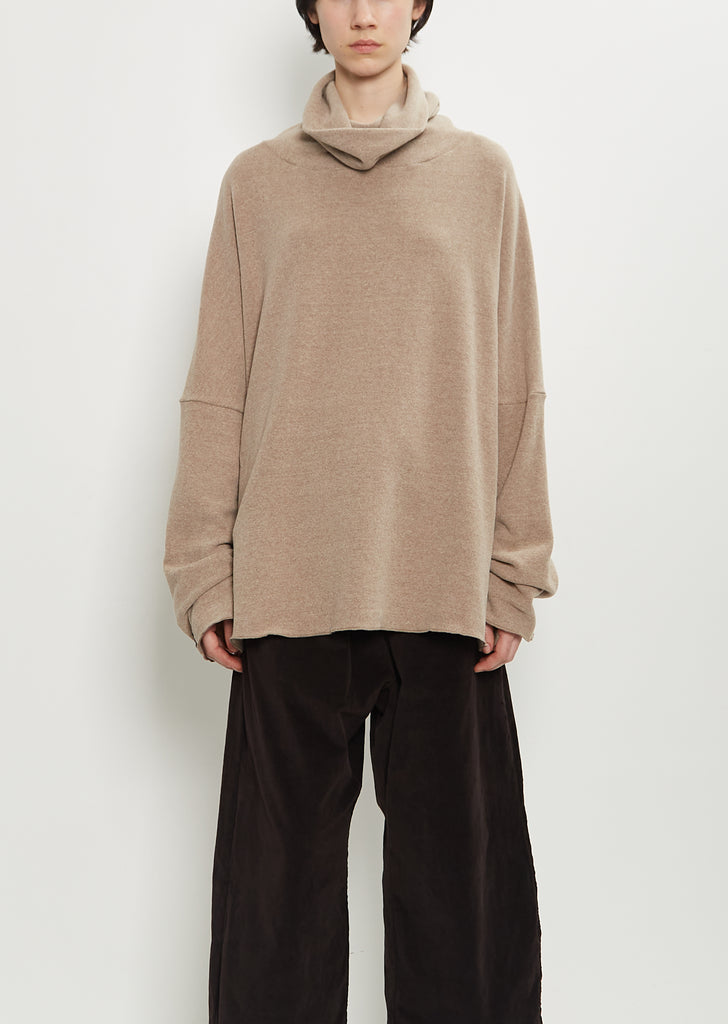 Stretch Jersey Turtleneck Sweater — Marron Glace