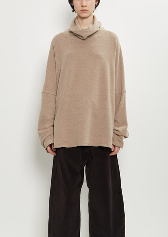 Stretch Jersey Turtleneck Sweater — Marron Glace