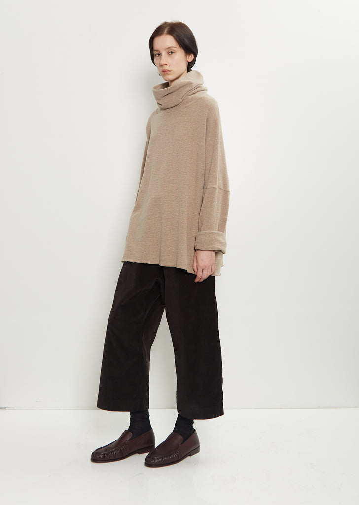 Stretch Jersey Turtleneck Sweater — Marron Glace