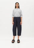 Cropped Balloon Trousers — Indigo