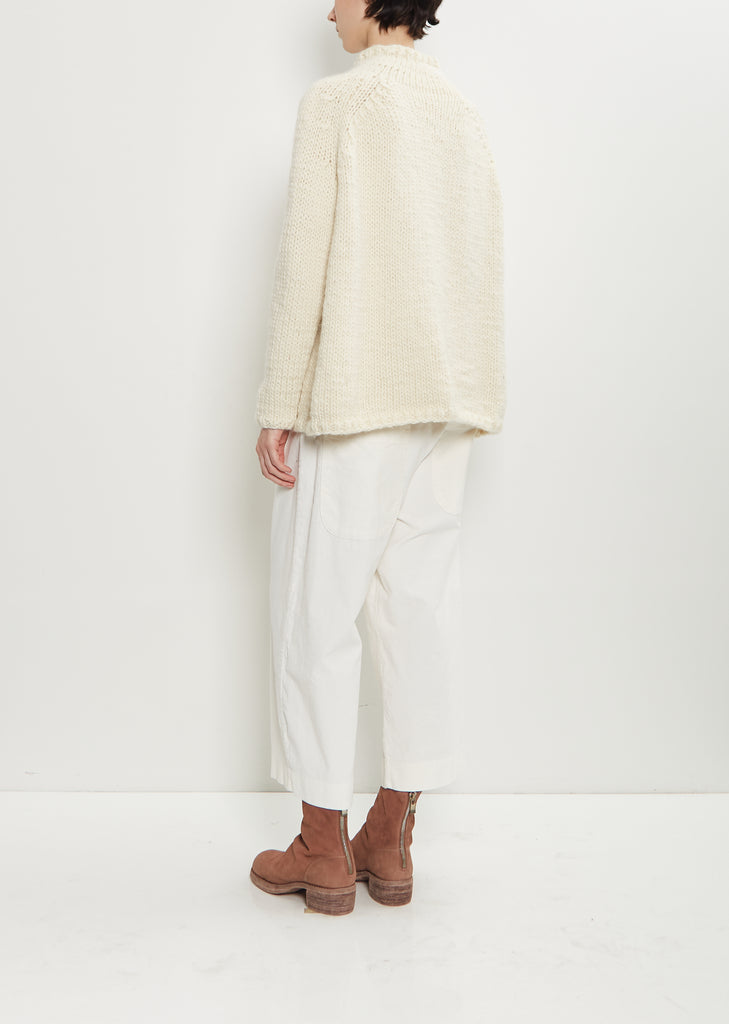 Handknit Wool Dolcevita Sweater — Milk