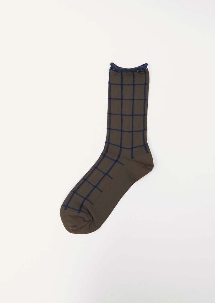 Plaid Socks — Charcoal