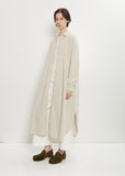 Velvet Long Shirt Dress — Oatmeal