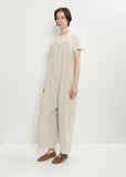 Velvet Salopette Jumpsuit — Oatmeal