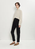 Velvet Slim Trousers — Black