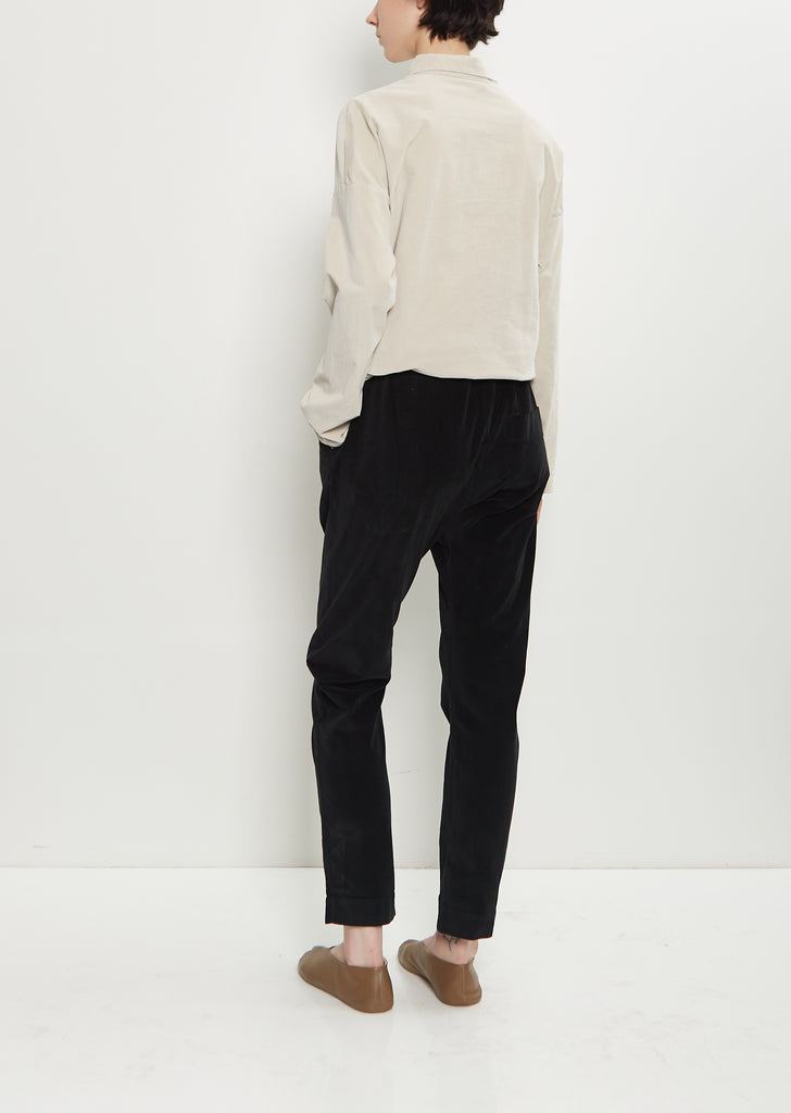Velvet Slim Trousers — Black