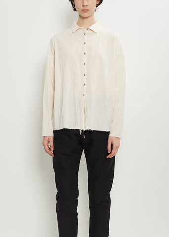 Light Wrinkled Cotton Short Collar Shirt