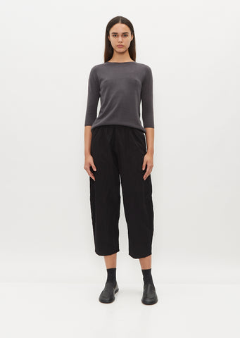 Cropped Balloon Trousers — Black