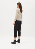 Round Neck Cashmere Silk Cardigan — Ecru