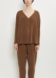 Stretch Jersey Cardigan — Chestnut