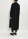 Velvet Long Shirt Dress — Black