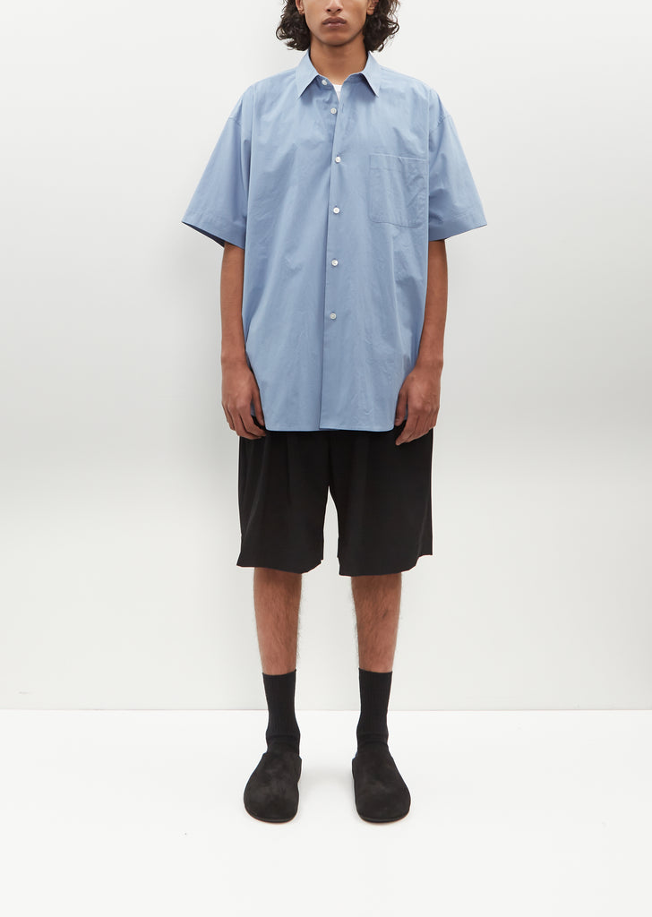 Wide Easy Short Trousers — Black