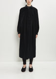 Velvet Long Shirt Dress — Black