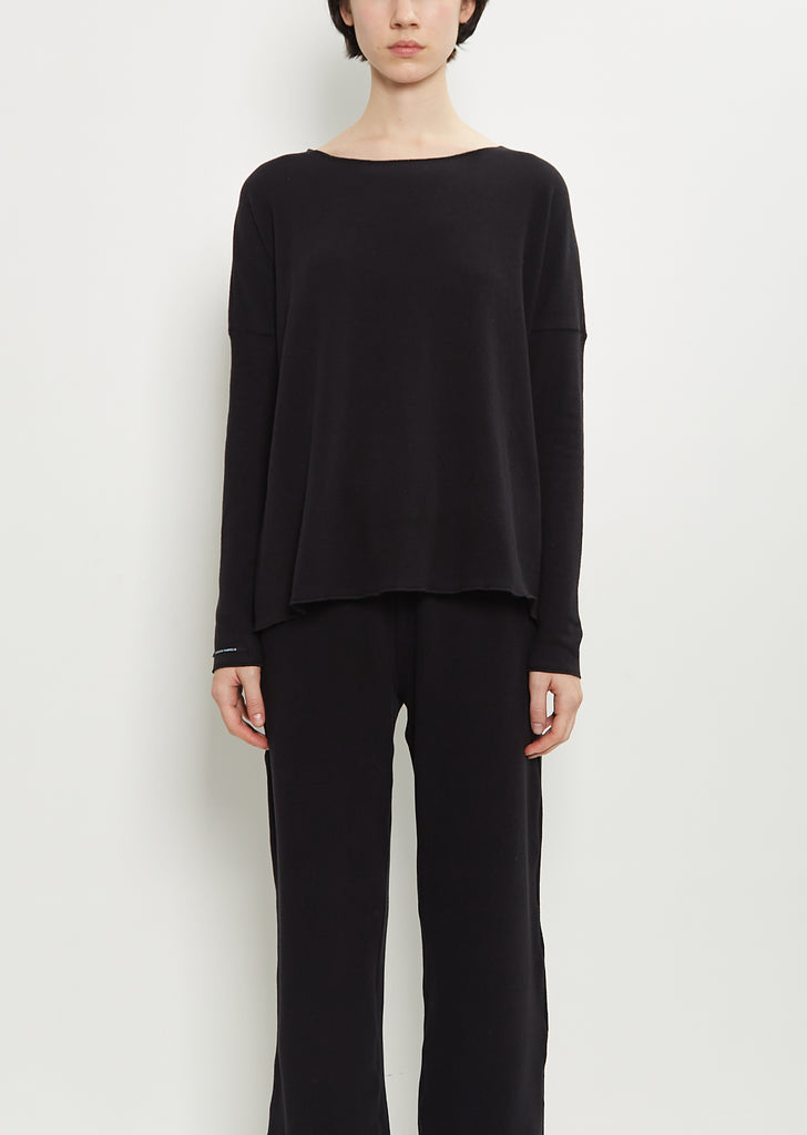 Stretch Jersey Sweater — Black