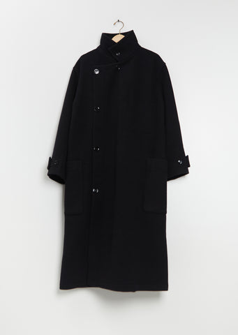 Wrap Wool Coat — Black