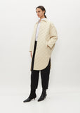 Quilted Cocoon Coat t —  Stone