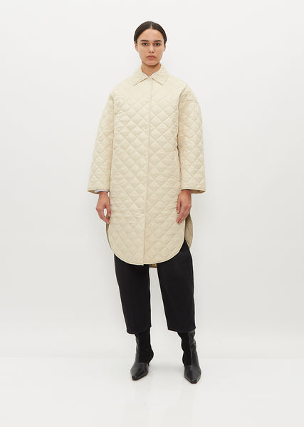 Quilted Cocoon Coat t — Stone – La Garçonne