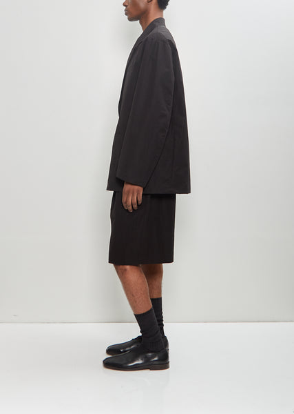 Windproof Nylon Single Breasted Jacket — Black – La Garçonne