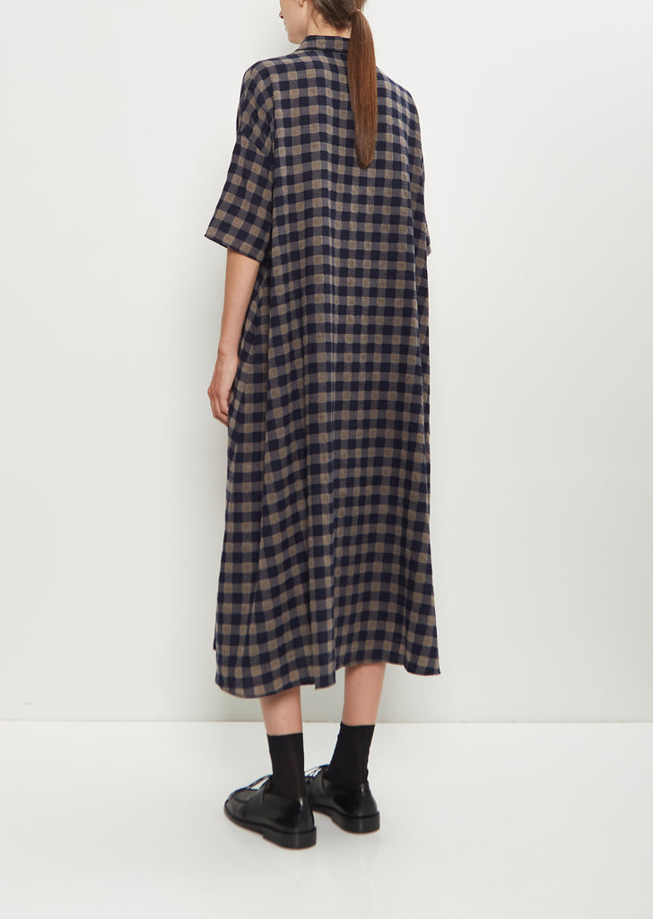 Wool Check Shirt Dress
