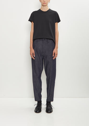 Cotton Denim Tapered Pants