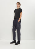 Cotton Denim Tapered Pants