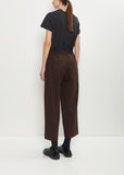 Cotton Straight String Pants — Brown