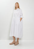 Random Pleated Cotton Silk Shirt Dress